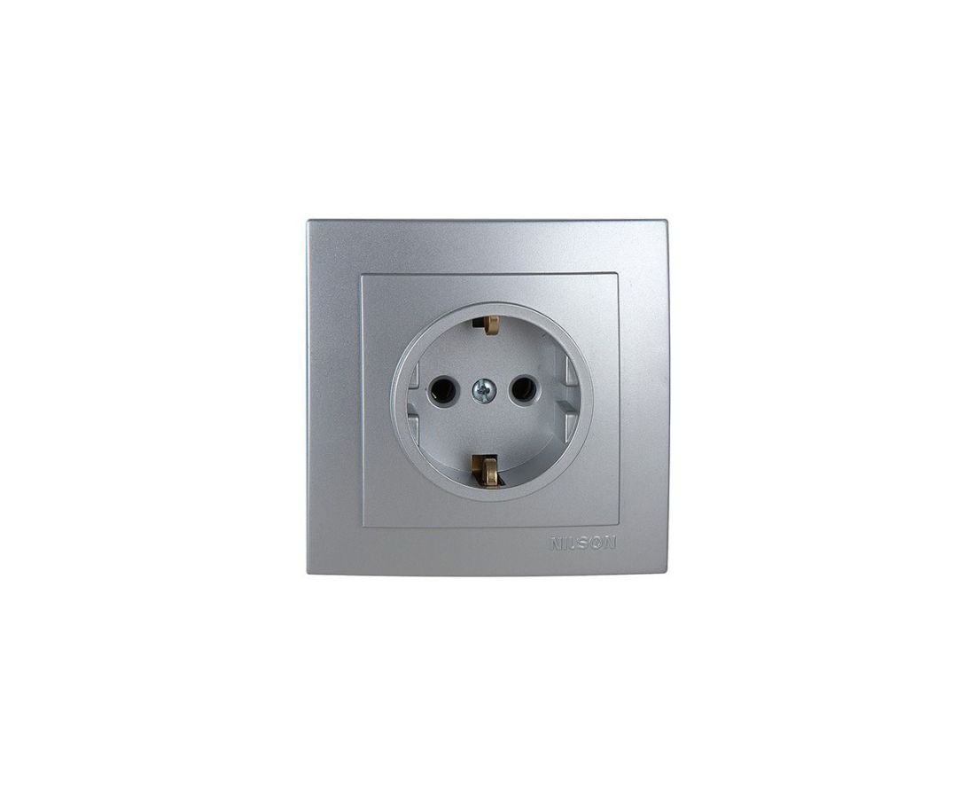 როზეტი ერთიანი დამიწებით touran silver - 24131017 — როზეტები და ჩამრთველები